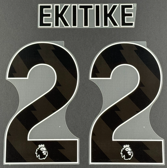 LIVERPOOL 2025/26 EKITIKE 22 OFFICIAL AVERY DENNISON BLACK PLAYER SIZE NAME SET