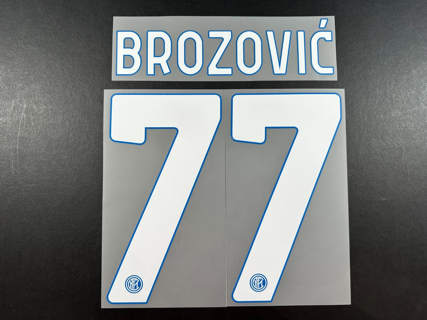 INTER MILAN 2020 2021 BROZOVIC 77 OFFICIAL HOME WHITE PLAYER SIZE NAMESET