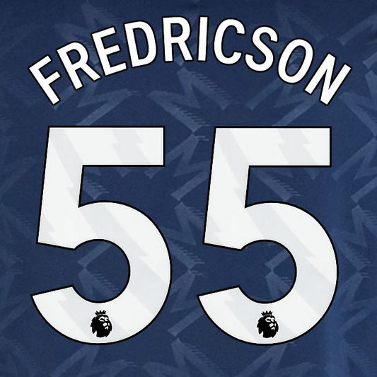 2024 2025 MANCHESTER UNITED FREDRICSON 55 AWAY WHITE PLAYER SIZE NAMESET