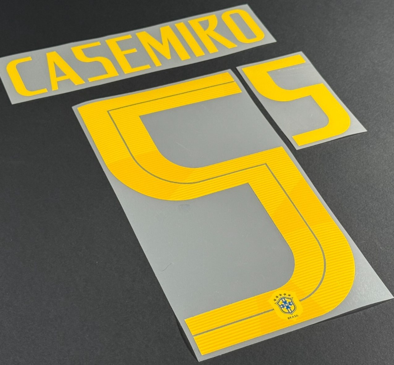 BRAZIL 2018 WORLD CUP OFFICIAL CASEMIRO 5 AWAY PLAYER SIZE NAMESET 255MM