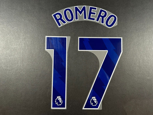 TOTTENHAM 2024 2025 romero 17 OFFICIAL AVERY DENNISON BLUE PLAYER SIZE NAME SET