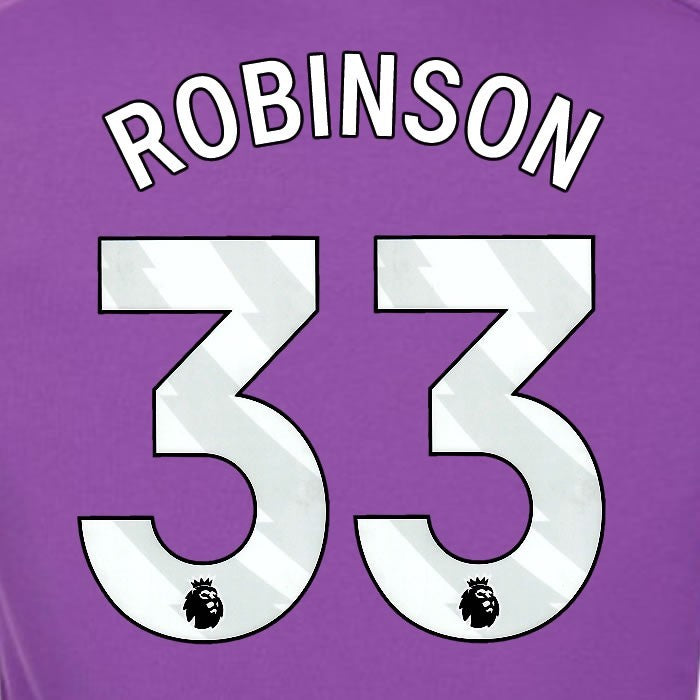 2024 2025 OFFICIAL FULHAM ROBINSON 33 WHITE 3RD PLAYER SIZE NAMESET