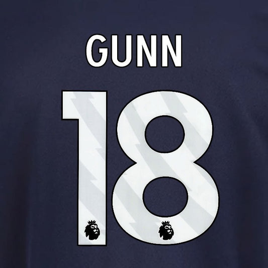 2025 2026 OFFICIAL NOTTINGHAM GUNN 18 WHITE 3RD PLAYER SIZE NAMESET