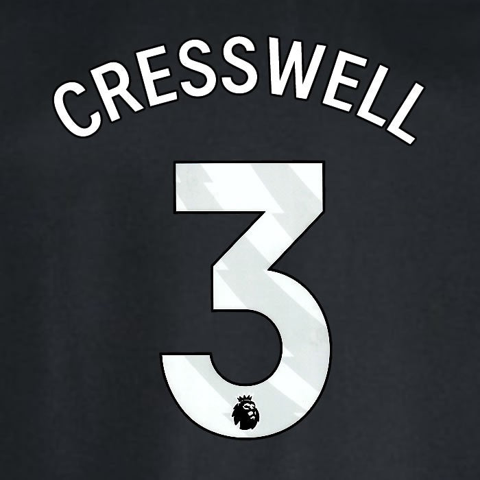 2024 2025 WEST HAM CRESSWELL 3 OFFICIAL WHITE AWAY PLAYER SIZE NAMESET