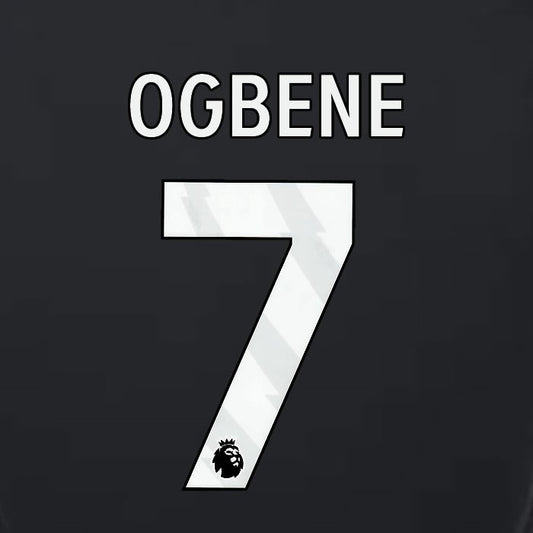 2023 2024 LUTON TOWN OFFICIAL OGBENE 7 WHITE 3RD PLAYER SIZE NAMESET