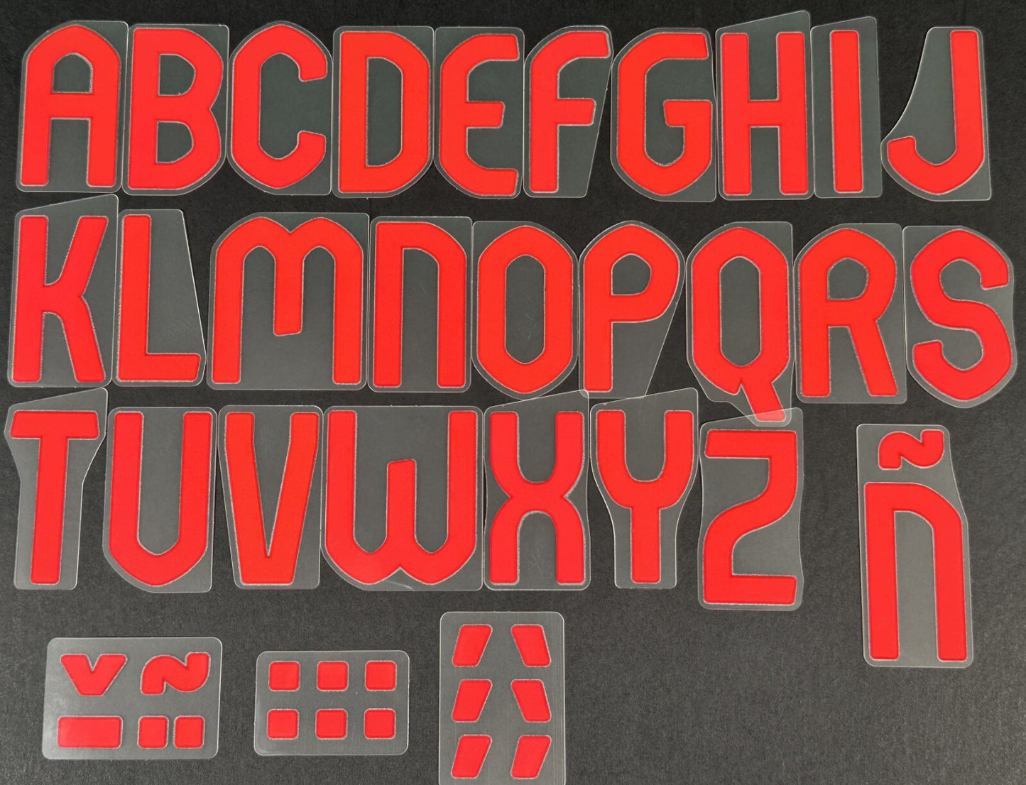 2024 2025 OFFICIAL AVERY DENNISON SPAIN AWAY RED PLAYER SIZE LETTERS
