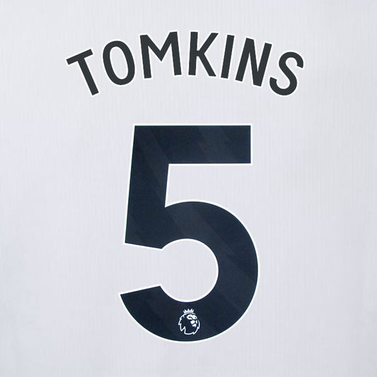 2023 2024 OFFICIAL CRYSTAL PALACE TOMKINS 5 BLACK AWAY PLAYER SIZE NAMESET