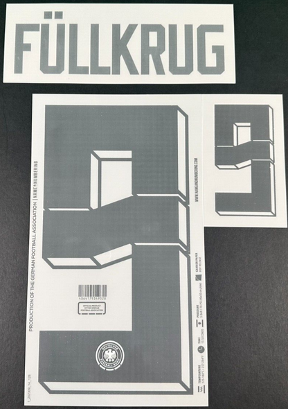GERMANY 2024-2025 OFFICIAL NAME & NUMBERING FULLKRUG 9 HOME PLAYER SIZE NAMESET