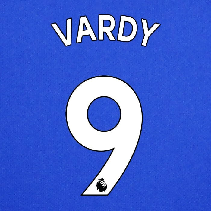 2019 - 2023 OFFICIAL LEICESTER CITY VARDY 9 WHITE PLAYER SIZE NAME SET 230MM