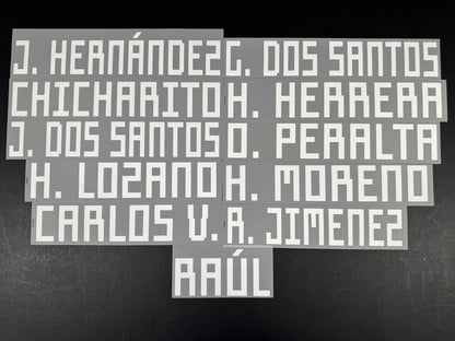 2018 2019 OFFICIAL DekoGraphics MEXICO HOME WHITE PLAYER SIZE NAME BLOCKS