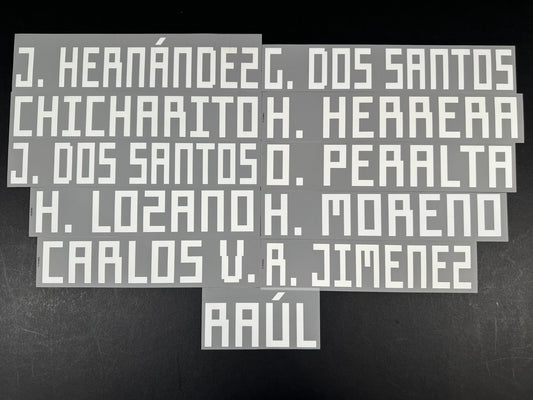 2018 2019 OFFICIAL DekoGraphics MEXICO HOME WHITE PLAYER SIZE NAME BLOCKS