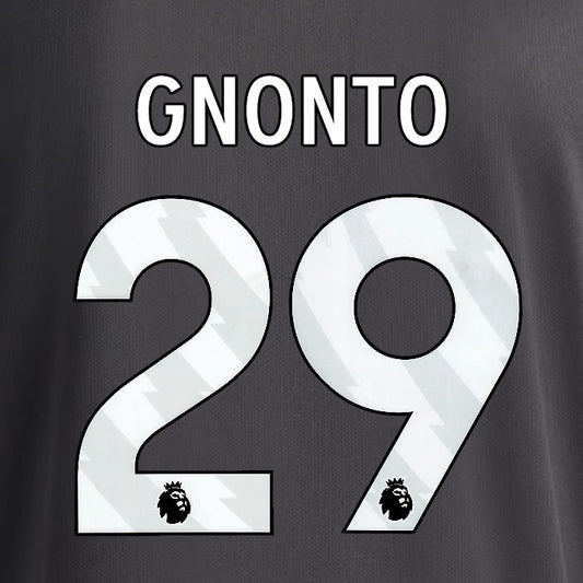 2025 2026 OFFICIAL LEEDS UNITED GNONTO 29 WHITE 3RD PLAYER SIZE NAMESET