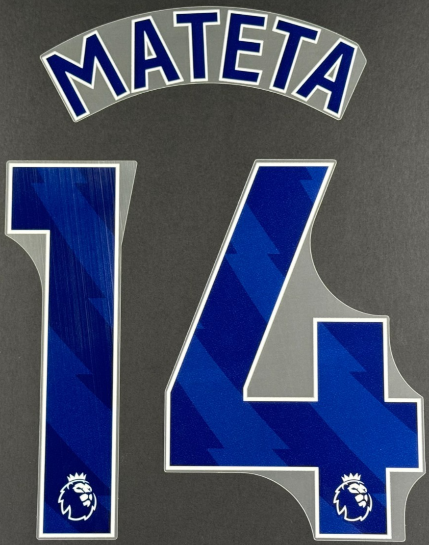 2024 2025 OFFICIAL CRYSTAL PALACE MATETA 14 BLUE AWAY PLAYER SIZE NAMESET