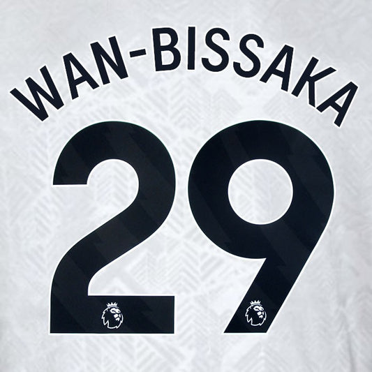 2023 2024 WEST HAM WAN BISSAKA 29 OFFICIAL 3RD BLACK PLAYER SIZE NAMESET