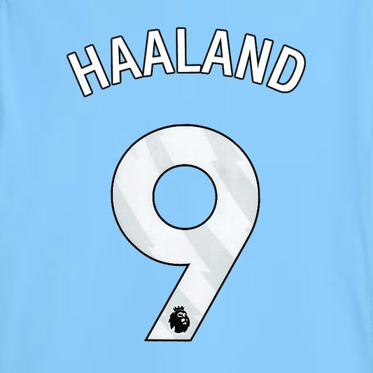 2025 2026 MANCHESTER CITY HAALAND 9 WHITE HOME PLAYER SIZE NAME SET