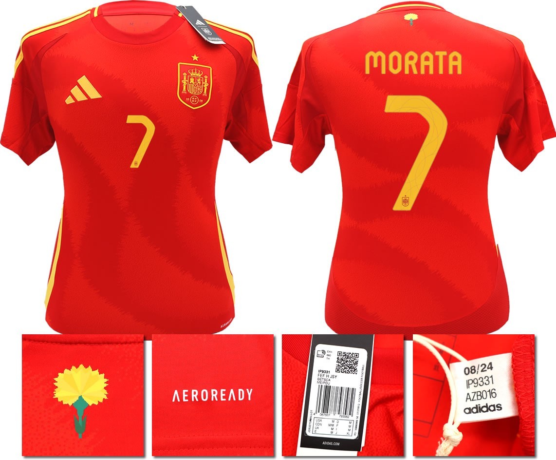 BNWT 2024 2025 SPAIN ADIDAS HOME SHIRT MORATA 7 MEN'S