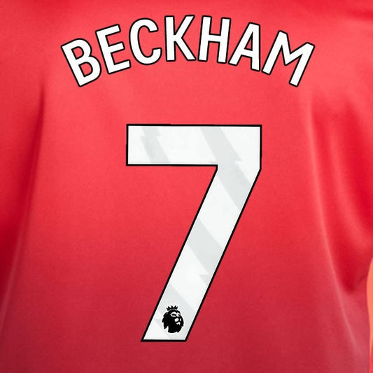 2024 2025 MANCHESTER UNITED BECKHAM 7 HOME WHITE PLAYER SIZE NAMESET