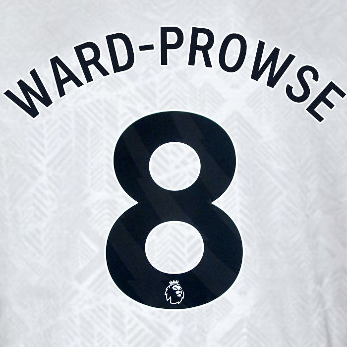 2024 2025 WEST HAM WARD PROWSE 8 OFFICIAL 3RD BLACK PLAYER SIZE NAMESET