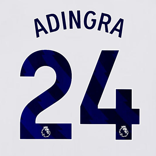 2023 2024 BRIGHTON ADINGRA 24 OFFICIAL BLUE HOME PLAYER SIZE NAME SET