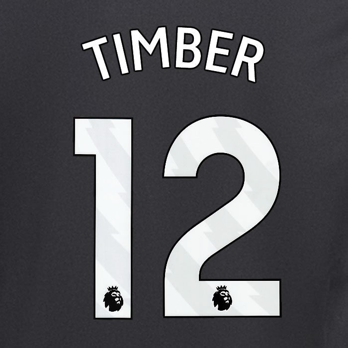 2024 2025 ARSENAL TIMBER 12 WHITE AWAY OFFICIAL PLAYER SIZE NAMESET
