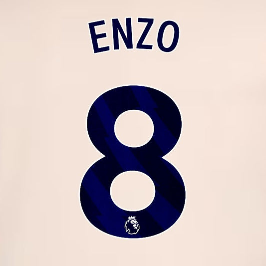 2024 2025 OFFICIAL CHELSEA ENZO 8 BLUE AWAY PLAYER SIZE NAMESET