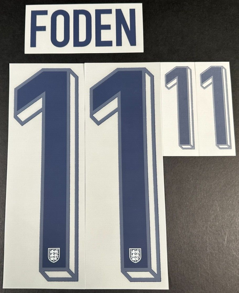ENGLAND 2024-2025 OFFICIAL SPORTING ID FODEN 11 HOME PLAYER SIZE NAME SET