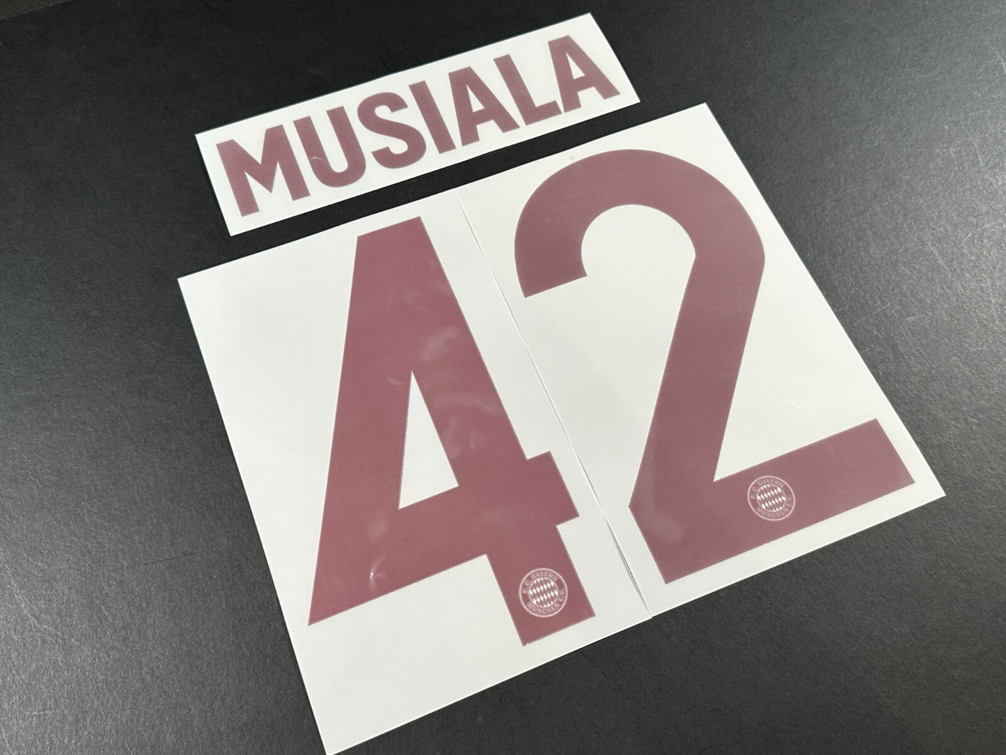 2024 2025 OFFICIAL BAYERN MUSIALA 42 THIRD 3RD UCL RED PLAYER SIZE NAMESET