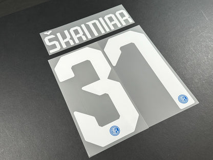 INTER MILAN 2019 2020 SKRINIAR 37 OFFICIAL HOME WHITE PLAYER SIZE NAMESET