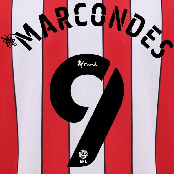 BRENTFORD 2020 2021 OFFICIAL MARCONDES 9 HOME PLAYER SIZE NAME SET
