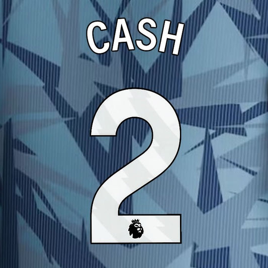 2023 2024 ASTON VILLA CASH 2 OFFICIAL WHITE 3RD PLAYER SIZE NAMESET