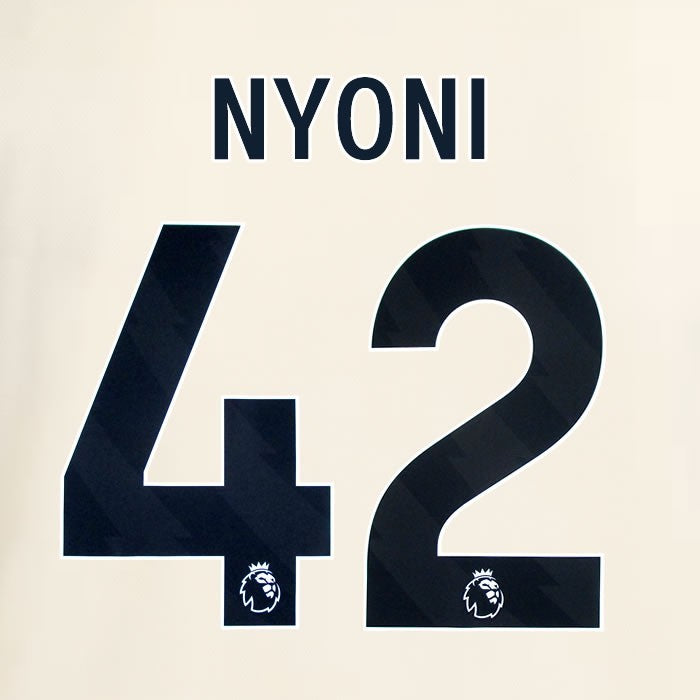 2025 2026 OFFICIAL LIVERPOOL NYONI 42 BLACK AWAY PLAYER SIZE NAMESET