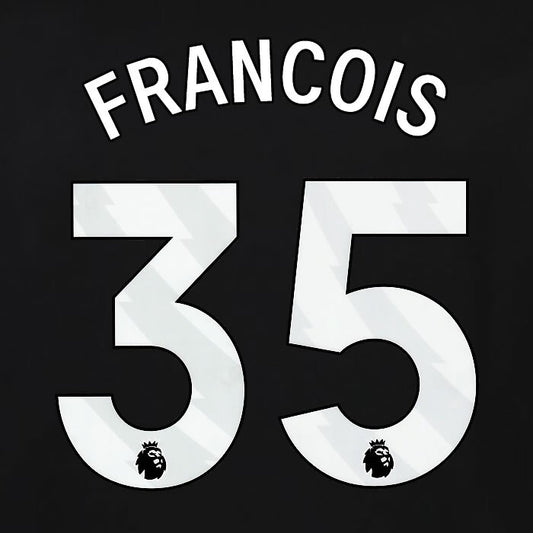 2023 2024 OFFICIAL FULHAM AVERY DENNISON FRANCOIS 35 3RD PLAYER SIZE NAMESET