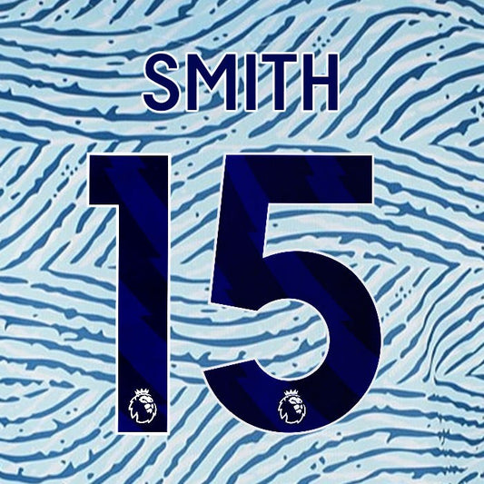 2023 2024 BOURNEMOUTH SMITH 15 BLUE AWAY PLAYER SIZE NAME SET