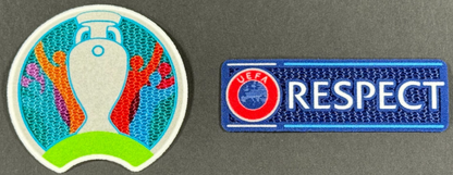 EURO 2020 + RESPECT SHIRT SLEEVE PATCH SET - DEKO GRAPHICS 80MM + 100MM / 30MM
