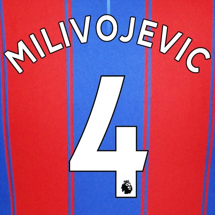 2019 2020 OFFICIAL CRYSTAL PALACE MILIVOJEVIC' 4 WHITE HOME PLAYER SIZE NAMESET