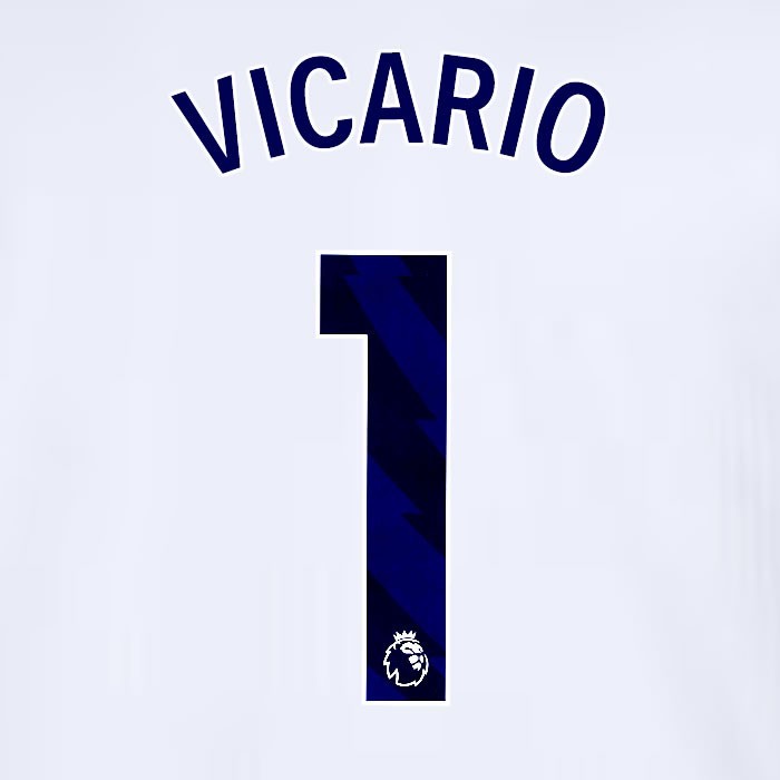 2024 2025 TOTTENHAM VICARIO 1 BLUE HOME PLAYER SIZE NAME SET