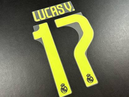 2022 2023 AVERY DENNISON REAL MADRID LUCAS V. 17 3RD GREEN PLAYER SIZE NAMESET
