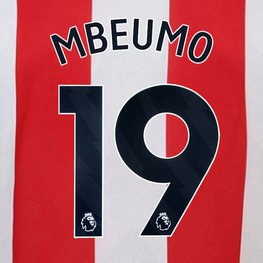 2024 2025 BRENTFORD MBEUMO 19 OFFICIAL BLACK HOME PLAYER SIZE NAMESET