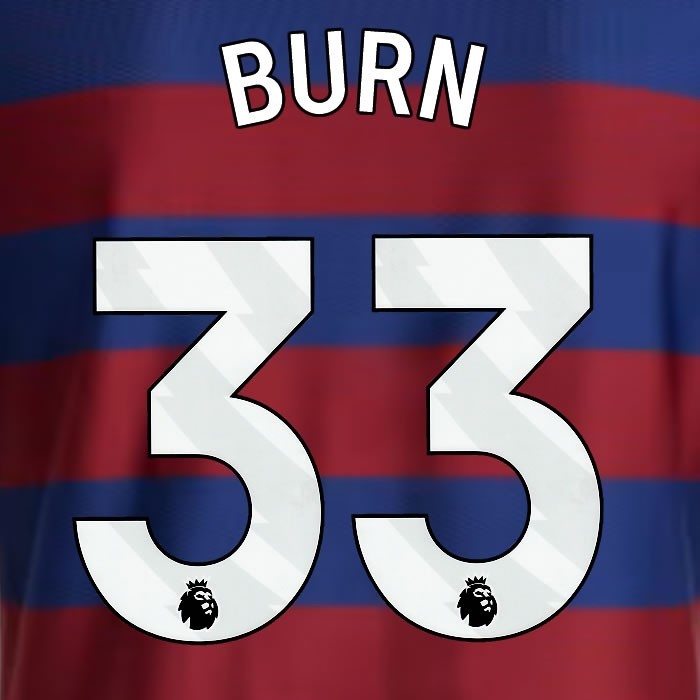 2024 2025 NEWCASTLE BURN 33 OFFICIAL WHITE AWAY PLAYER SIZE NAME SET