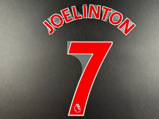 NEWCASTLE 2022-23 JOELINTON 7 OFFICIAL AVERY DENNISON RED PLAYER SIZE NAME SET