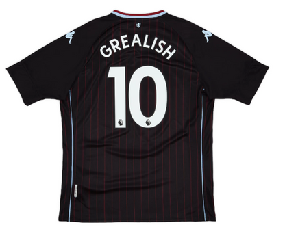 BNWT 2020 2021 ASTON VILLA AWAY KAPPA FOOTBALL SHIRT GREALISH 10 KIDS 7-8 YEARS