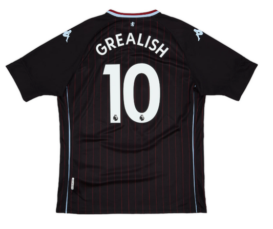 BNWT 2020 2021 ASTON VILLA AWAY KAPPA FOOTBALL SHIRT GREALISH 10 KIDS 7-8 YEARS
