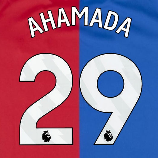 2023 2024 OFFICIAL CRYSTAL PALACE AHAMADA 29 WHITE HOME PLAYER SIZE NAMESET