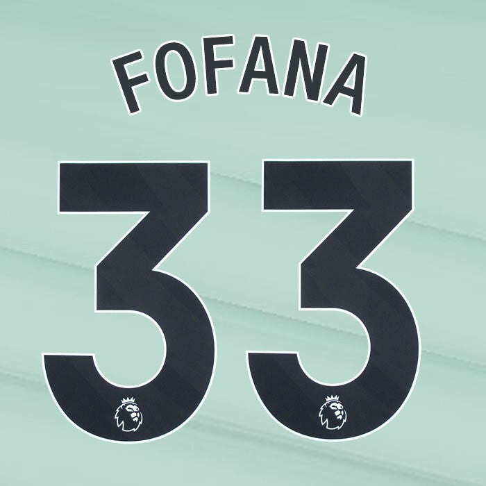 2023 2024 OFFICIAL CHELSEA FOFANA 33 BLACK 3RD PLAYER SIZE NAMESET
