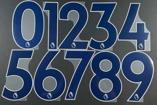 2019 - 2023 OFFICIAL AVERY DENNISON PREMIER LEAGUE BLUE PLAYER SIZE NUMBERS