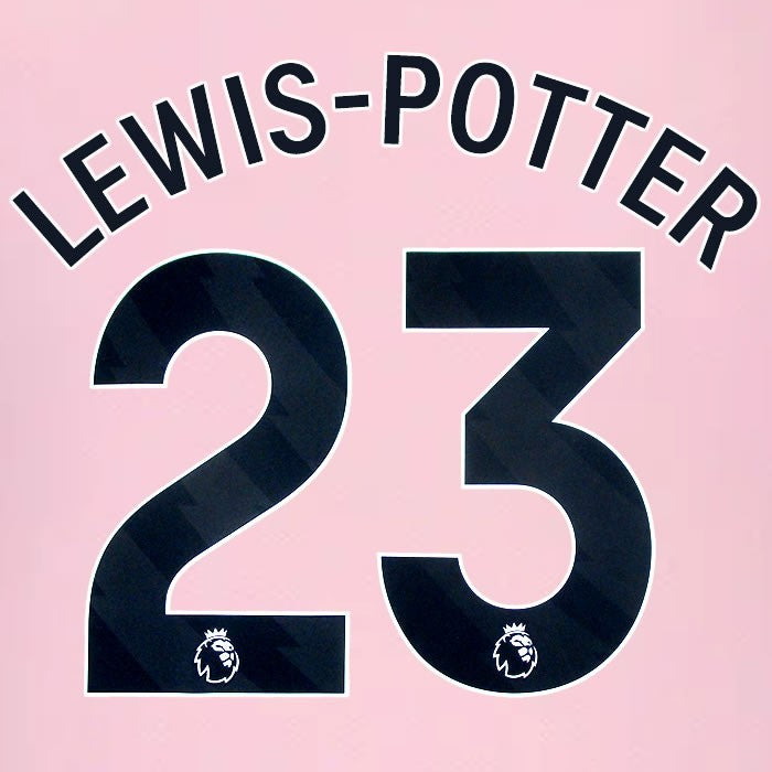2024 2025 BRENTFORD LEWIS POTTER 23 OFFICIAL BLACK AWAY PLAYER SIZE NAMESET