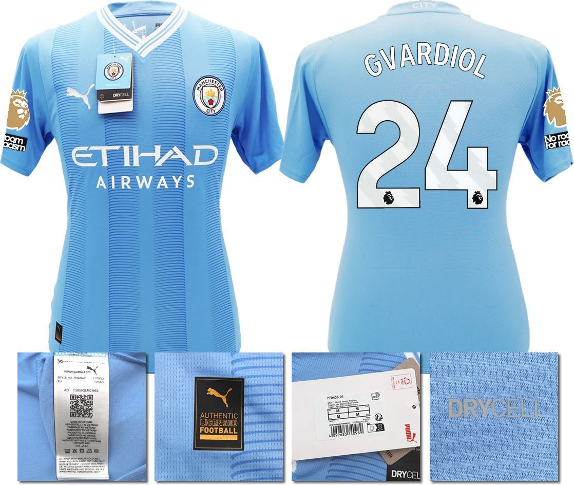 BNWT 2023 2024 MAN CITY PUMA HOME GVARDIOL 24 + PATCHES SHIRT MEN'S XXL