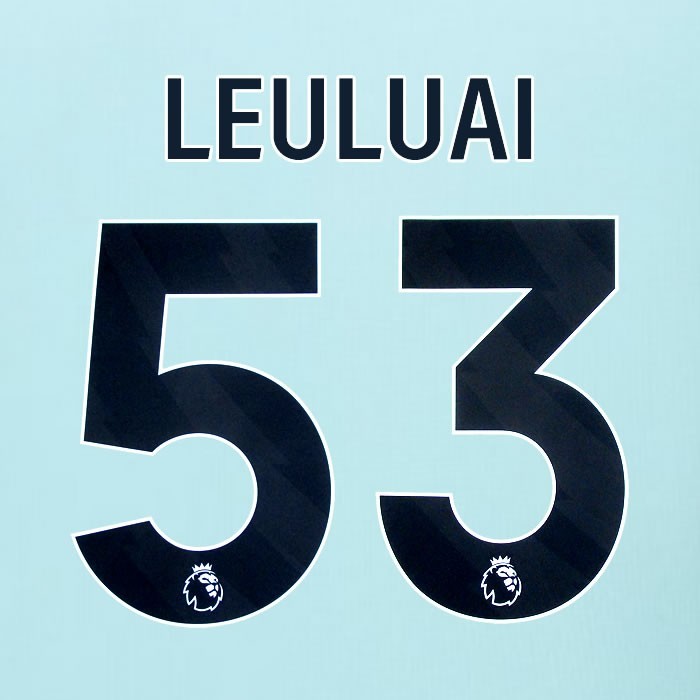 2025 2026 BURNLEY LEULUAI 53 OFFICIAL BLACK AWAY PLAYER SIZE NAMESET