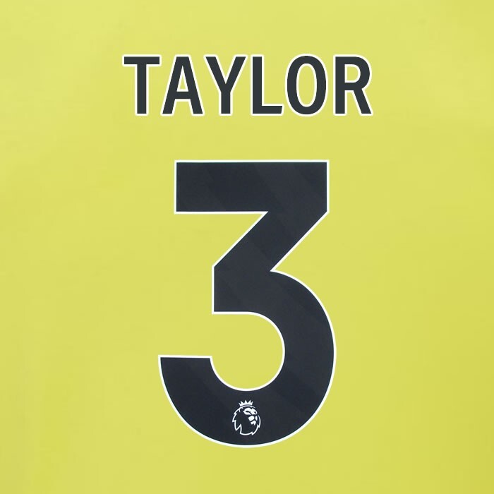 2023 2024 BURNLEY TAYLOR 3 OFFICIAL BLACK AWAY PLAYER SIZE NAMESET