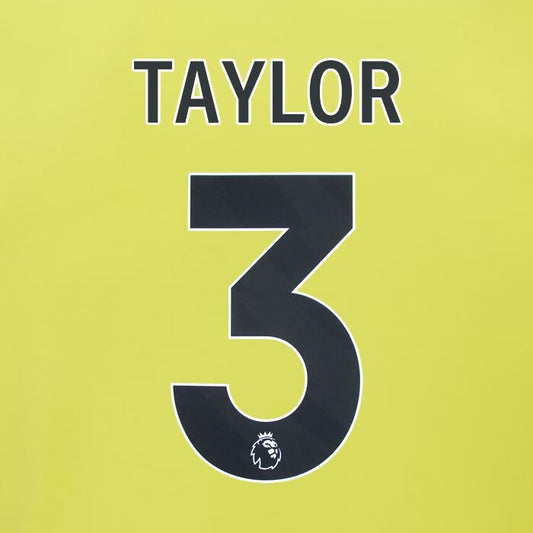 2023 2024 BURNLEY TAYLOR 3 OFFICIAL BLACK AWAY PLAYER SIZE NAMESET